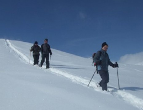 Hiking with snowshoes in Innsbruck, Switzerland