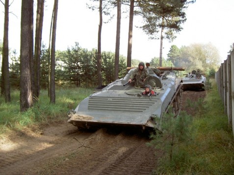 Tank Driving with a BMP in the Area of Magdeburg