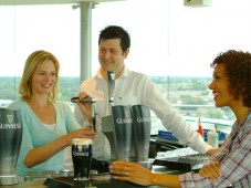 Tasting a pint of Guinness at the end of our Guinness Storehouse Tour