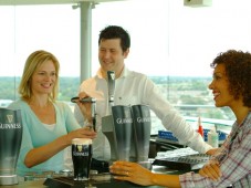 Tasting a pint of Guinness at the end of our Guinness Storehouse Tour