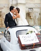 Matrimonio principesco con un'allegra 500 Vintage a Roma