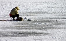 Winter fishing and snowshoe walking for two